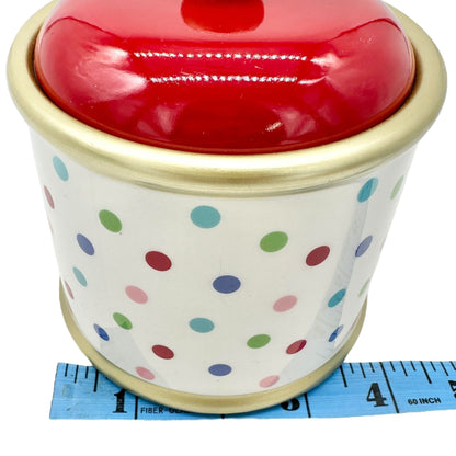 H For Happy Merry Merry Polka Dot Ceramic Serving Set 2 Plates 1 Tray 1 Canister