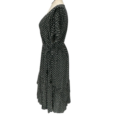 Knox Rose Wrap Midi Dress XXL Black White Polka Dot Maternity Breastfeeding