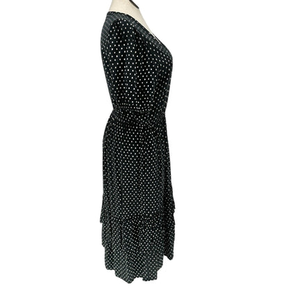 Knox Rose Wrap Midi Dress XXL Black White Polka Dot Maternity Breastfeeding