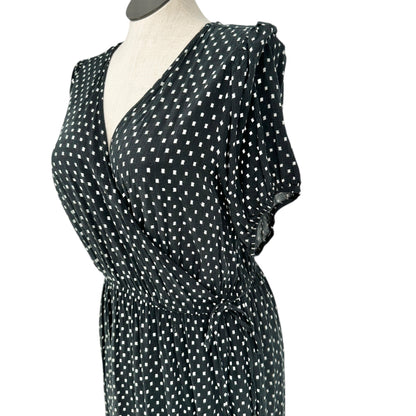 Knox Rose Wrap Midi Dress XXL Black White Polka Dot Maternity Breastfeeding