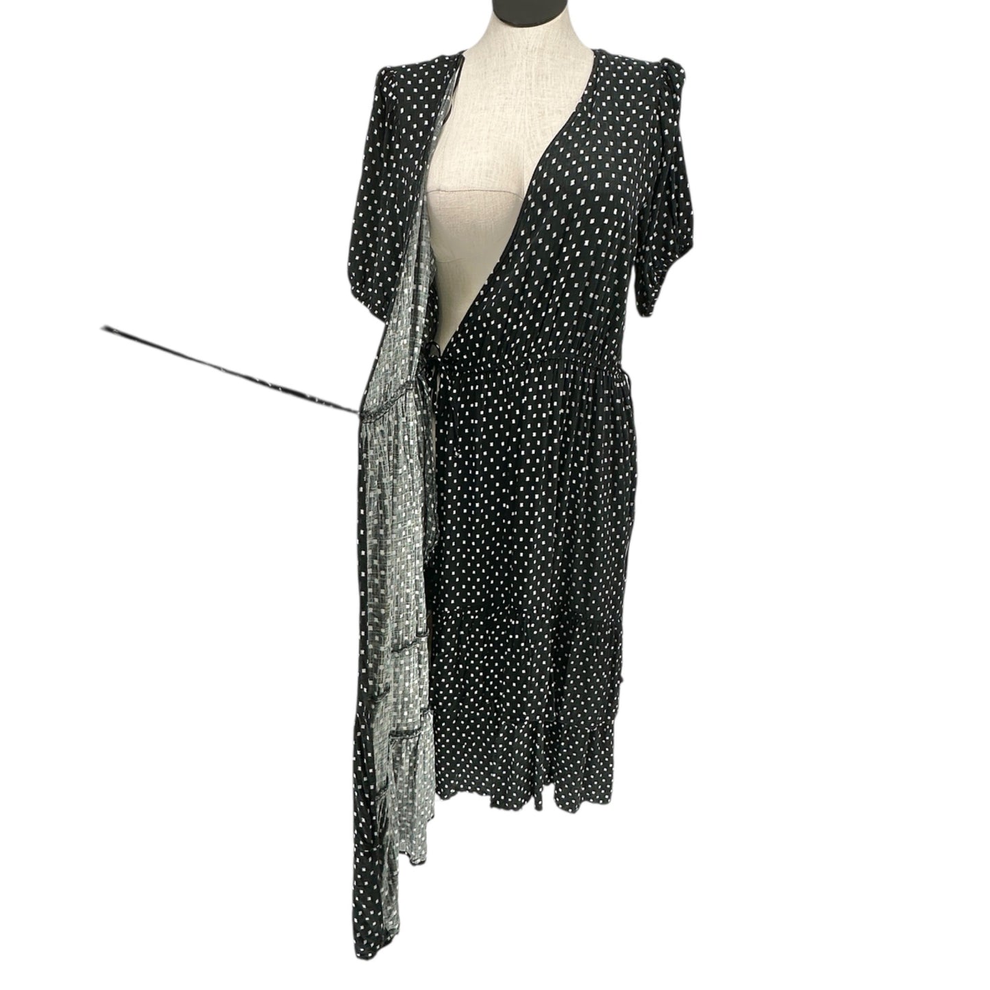 Knox Rose Wrap Midi Dress XXL Black White Polka Dot Maternity Breastfeeding