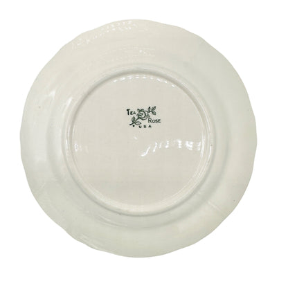 Tea Rose USA Floral Dinner Plates Set Of 2 Scalloped Edge Vintage Ceramic 10 in