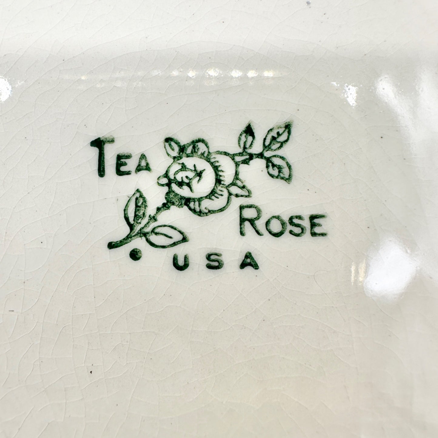 Tea Rose USA Floral Dinner Plates Set Of 2 Scalloped Edge Vintage Ceramic 10 in