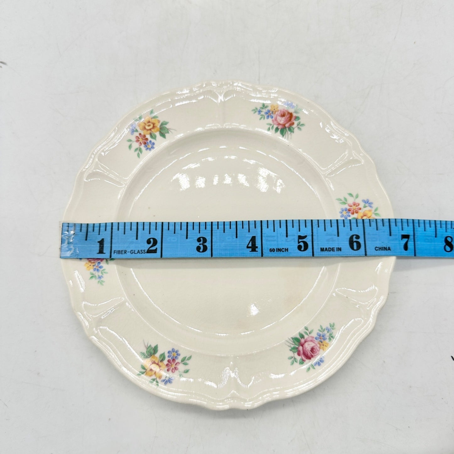 Tea Rose USA Floral Dinner Plates Set Of 2 Scalloped Edge Vintage Ceramic 10 in