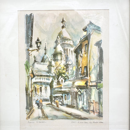 Framed Artwork Paris Le Sacre Coeur By Marius Girard 9.5 x 7.5 Inch Frame