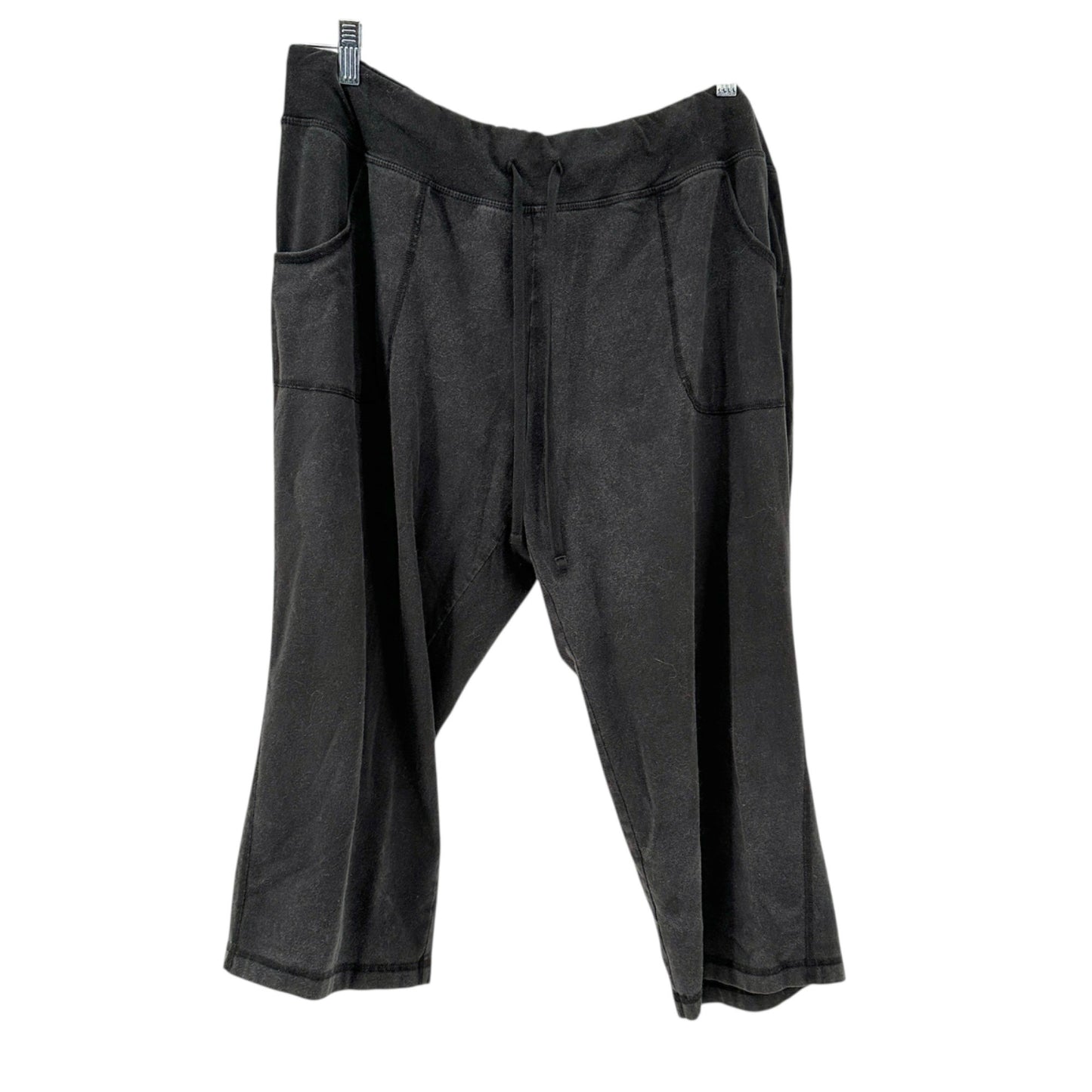 Athletic Works Lounge Pants Womens XXXL 22 Black Terry Pockets Drawstring