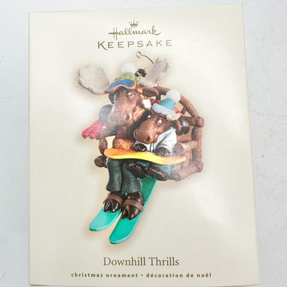 Hallmark Keepsake Downhill Thrills 2007 Christmas Ornament Big Little Moose Ski