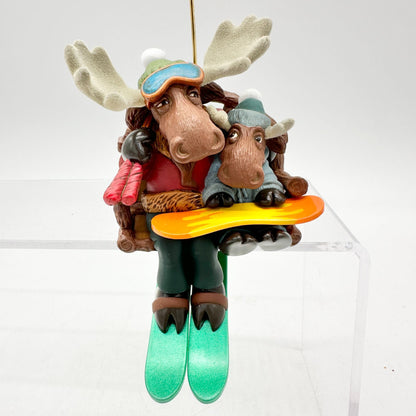 Hallmark Keepsake Downhill Thrills 2007 Christmas Ornament Big Little Moose Ski