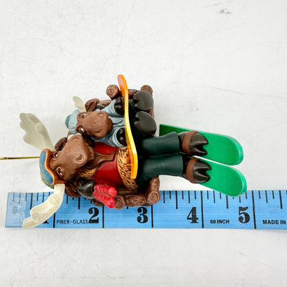 Hallmark Keepsake Downhill Thrills 2007 Christmas Ornament Big Little Moose Ski