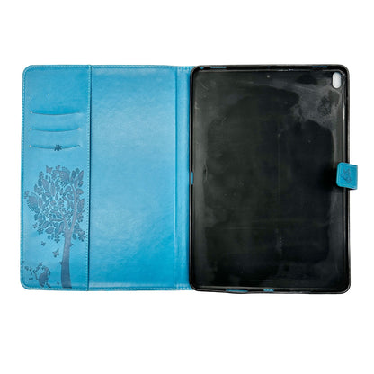 iPad Case Embossed Tree and Cat Design 7x10 inch Fit Magnetic Closure Card Slots