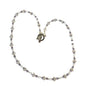 Handmade Necklace White Lavender Beads And Floral Accents 18 Inches Toggle Clasp