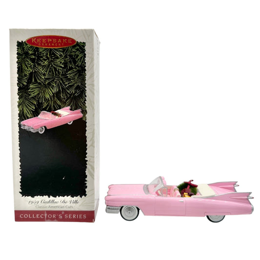 Hallmark 1959 Cadillac DeVille Keepsake Ornament American Cars Series Pink 1996