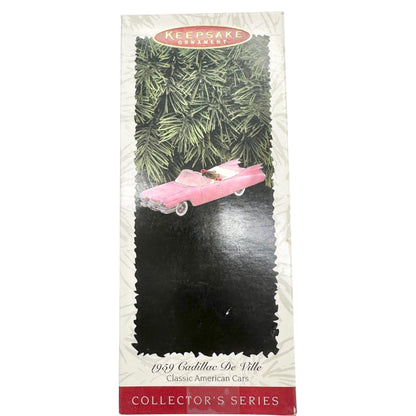 Hallmark 1959 Cadillac DeVille Keepsake Ornament American Cars Series Pink 1996