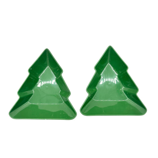 Wondershop Set of 2 Snack Bowls 4 inch Green Trees NEW
