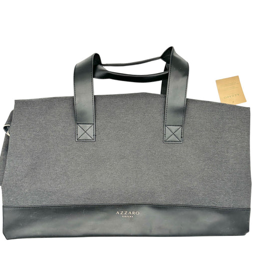 Azzaro Paeduma Duffle Bag Gray and Black Recycled Material NEW 20.5 x 11 x 6.5