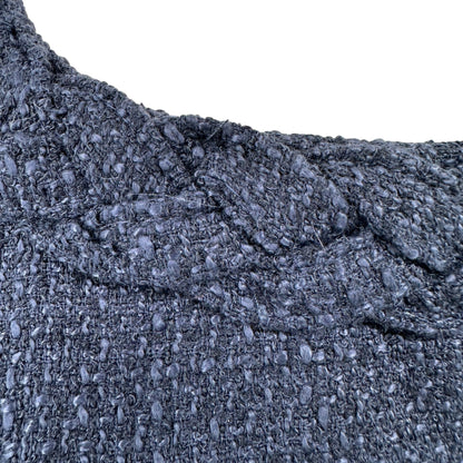 New Collection Dress Womens XL Navy Blue Braided Collar SS Textured Shift Dress