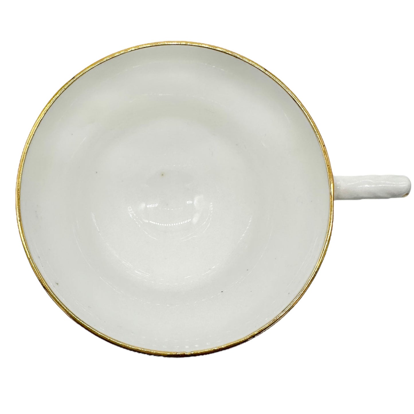 Royal Dover China Bone China Teacup w Saucer White Purple Violets Gold England
