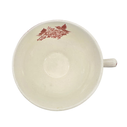 Vintage Ceramic Tea Cup Red and White With Countryside Scene Made in England
