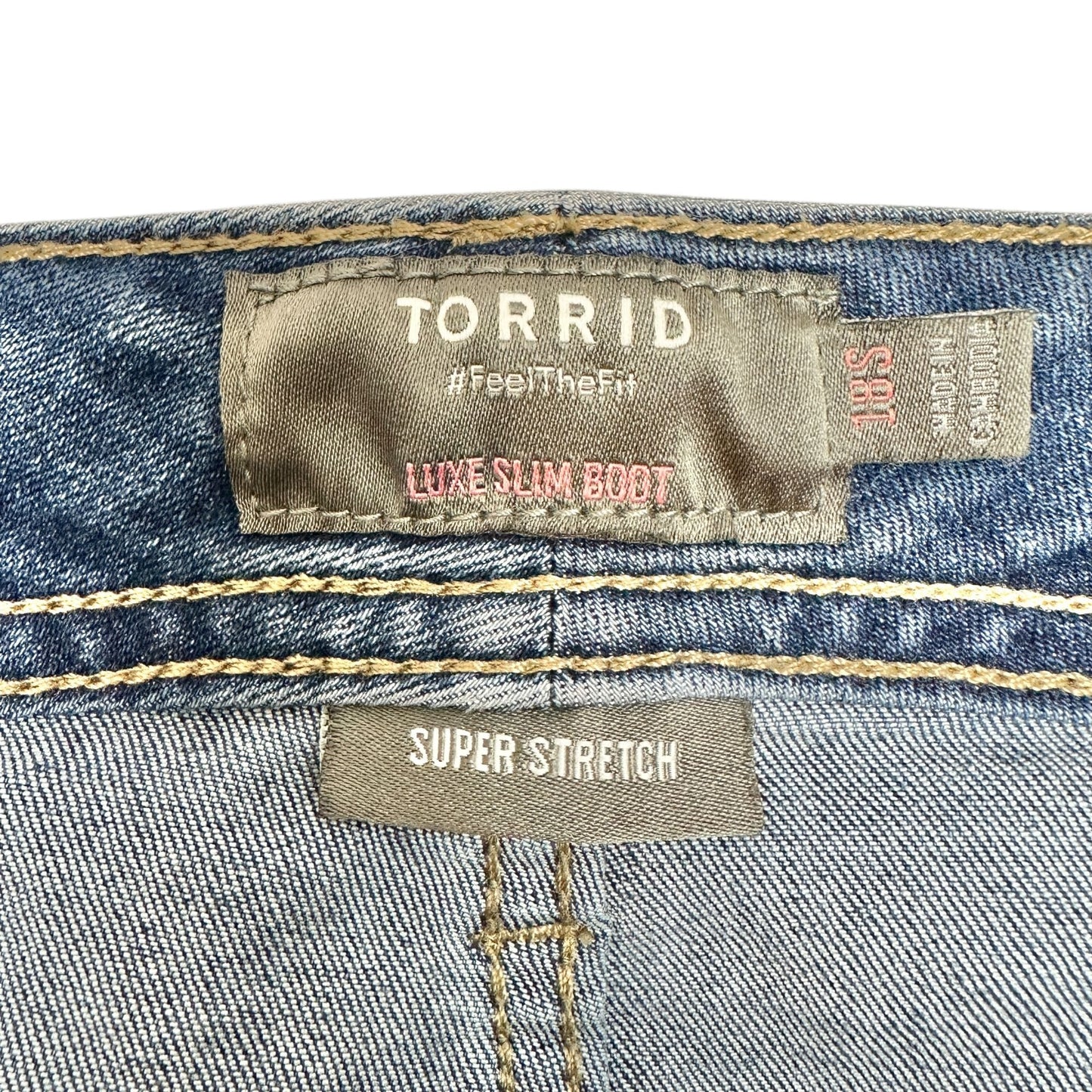 Torrid Luxe Slim Bootcut Jeans Super Stretch Womens Size 18S Blue Denim