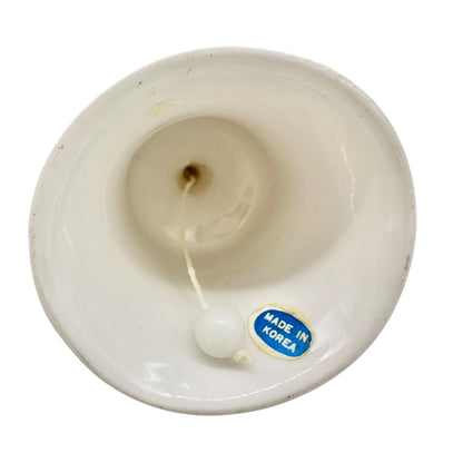 Six Flags Over Georgia Souvenir Bell White With Rainbow Design Ceramic 3.5"H
