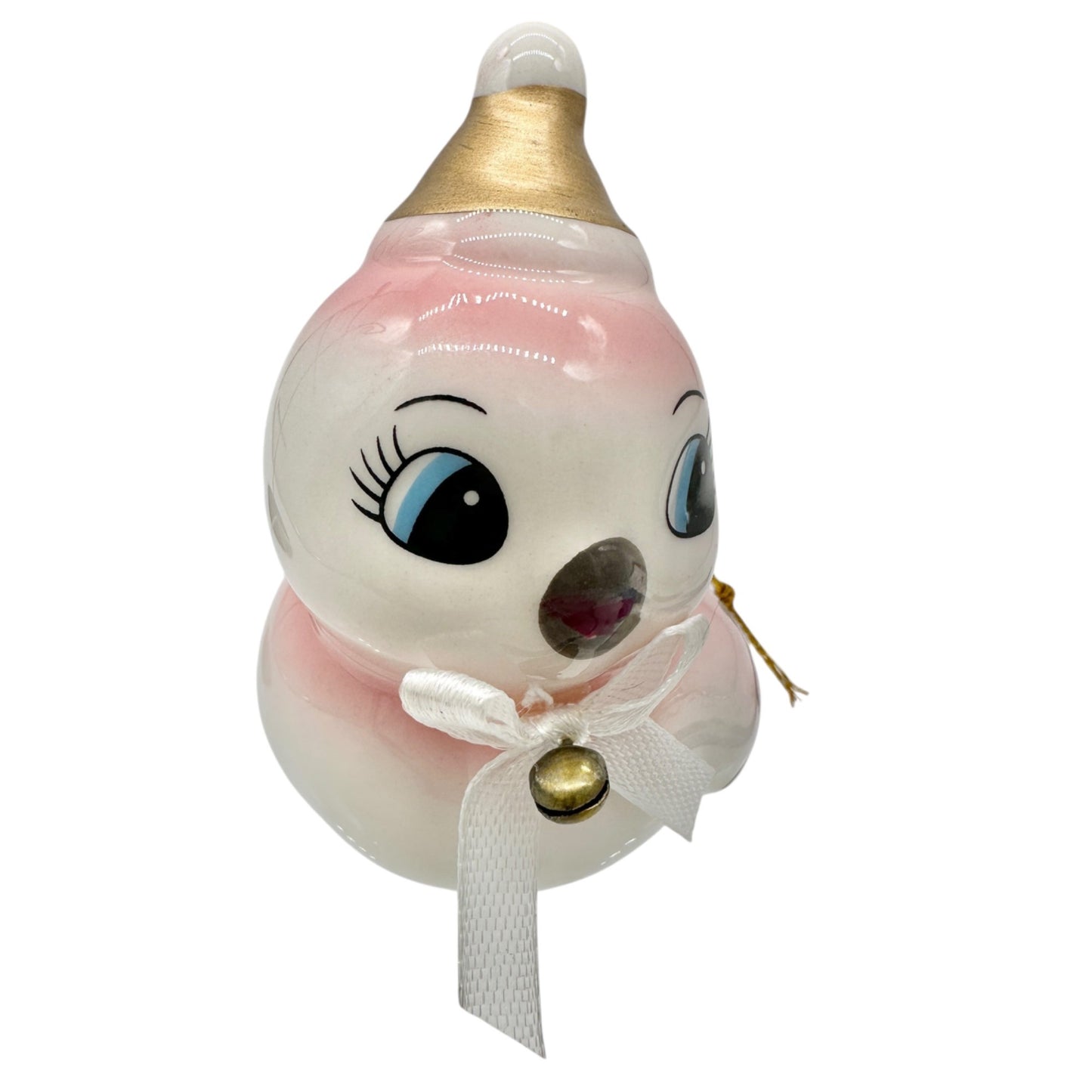 Target Wondershop Retro Ceramic Bird Ornament Pink Gold Details with Bell+Bow