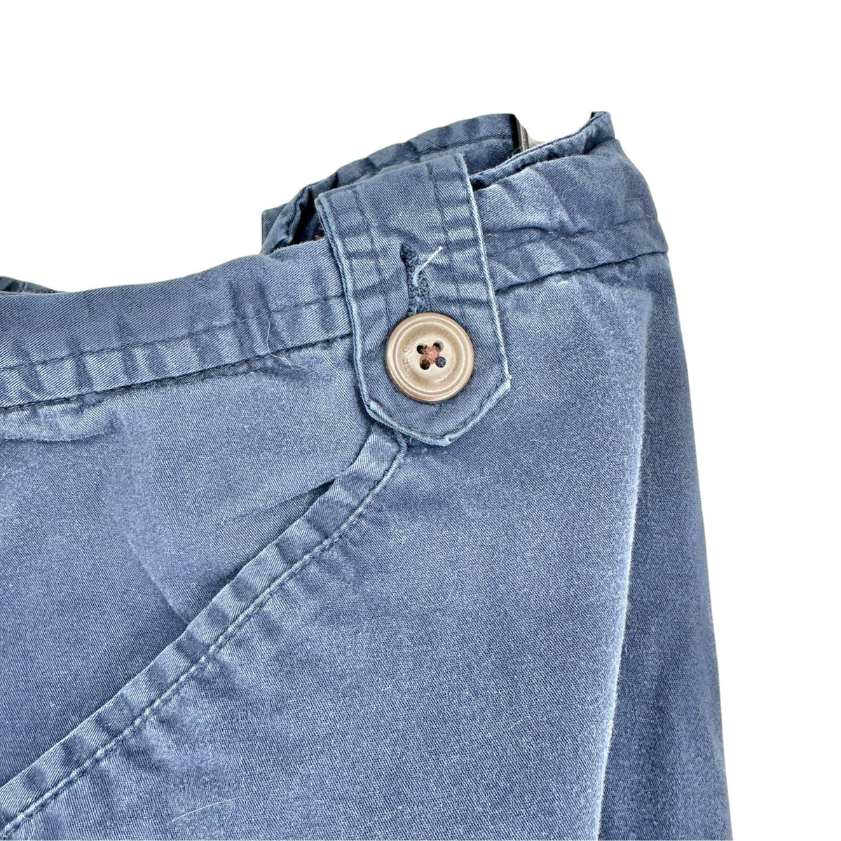 Stretch White Stag Womens Capri Pants 22W Navy Blue Elastic Waist Button Details