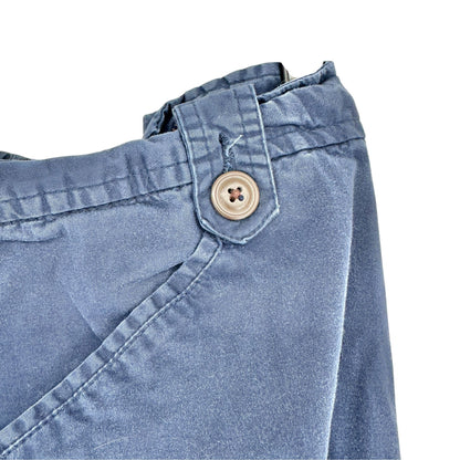 Stretch White Stag Womens Capri Pants 22W Navy Blue Elastic Waist Button Details