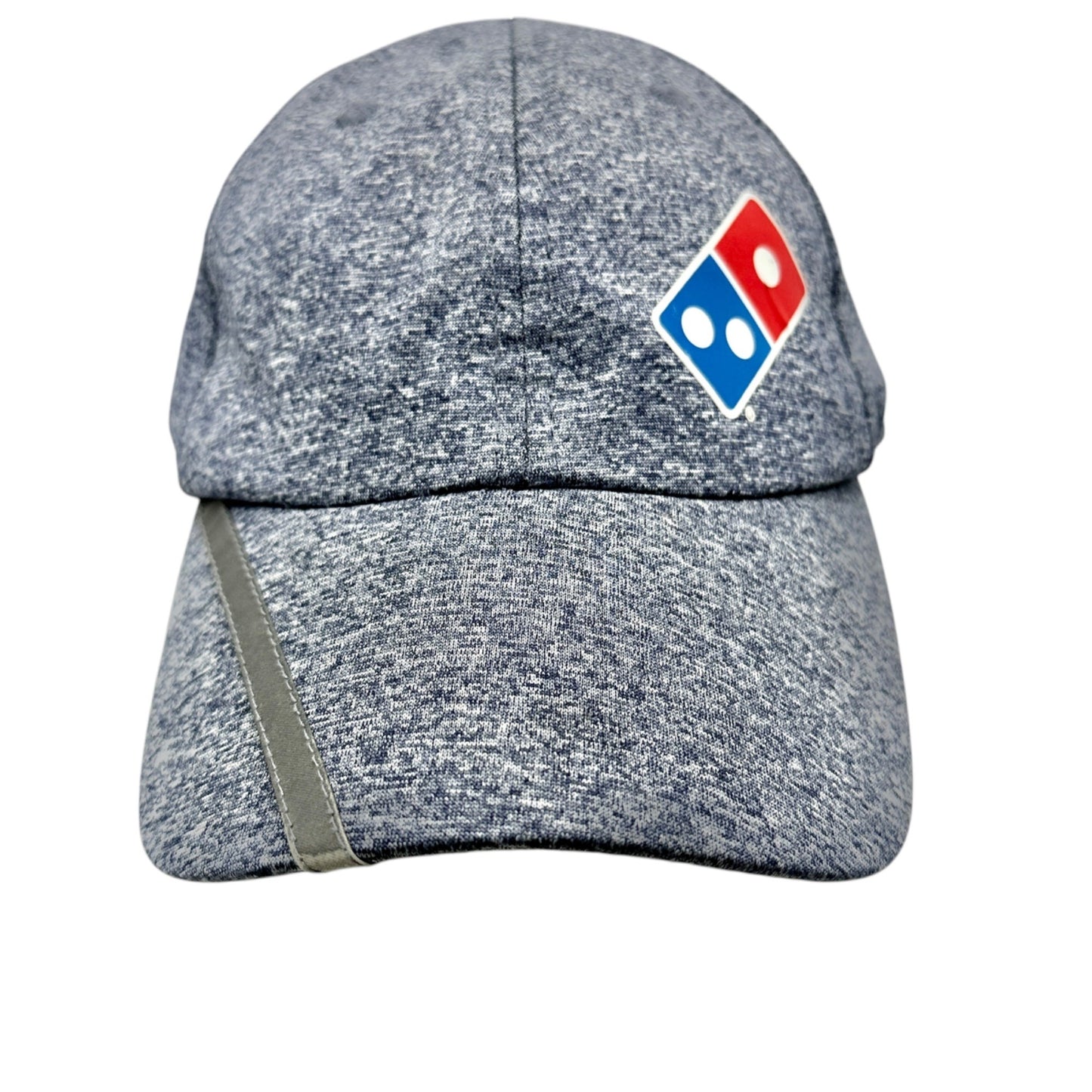 Dominos Pizza Logo Baseball Cap Hat Heathered Gray Reflective Stripe Adjustable