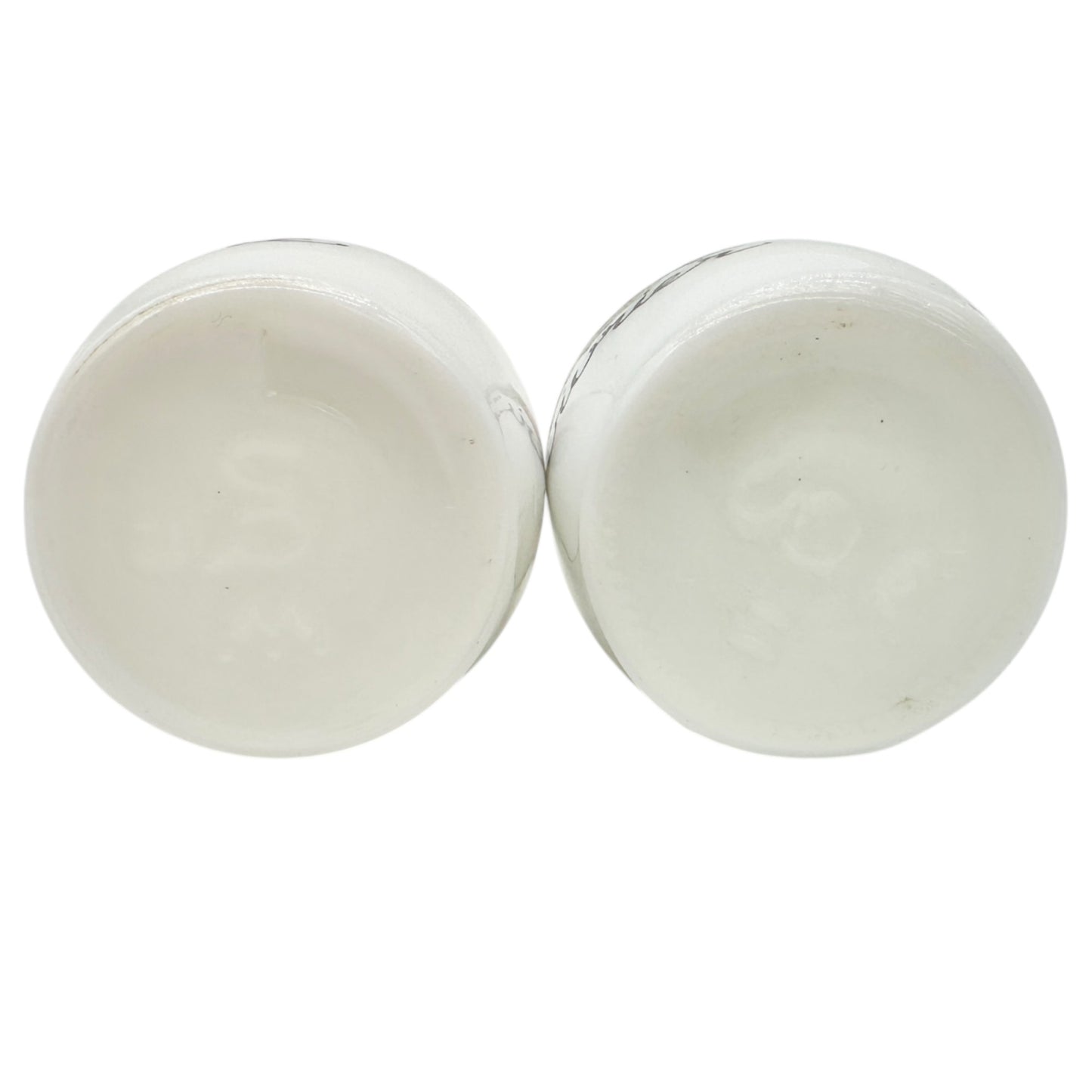 French Salt and Pepper Shakers La Saliere Le Poivrier White Glass Chrome Veggies