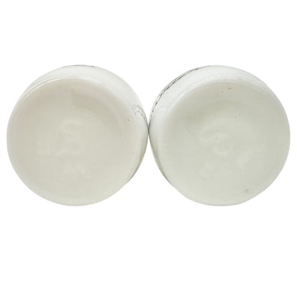 French Salt and Pepper Shakers La Saliere Le Poivrier White Glass Chrome Veggies