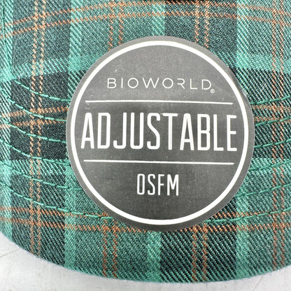 Harry Potter Hogwarts Baseball Hat Cap Green Plaid Adjustable Leather Back OSFM