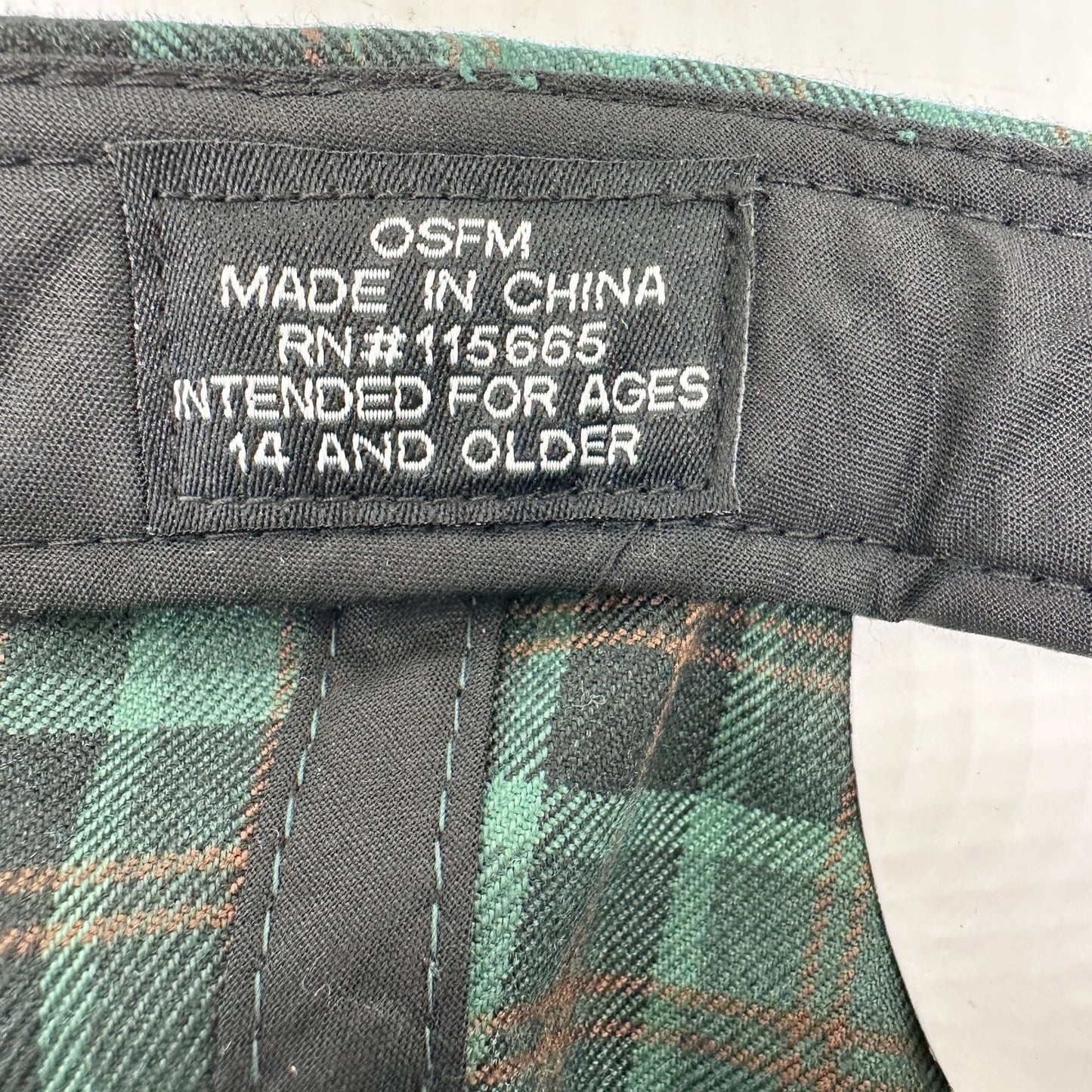 Harry Potter Hogwarts Baseball Hat Cap Green Plaid Adjustable Leather Back OSFM