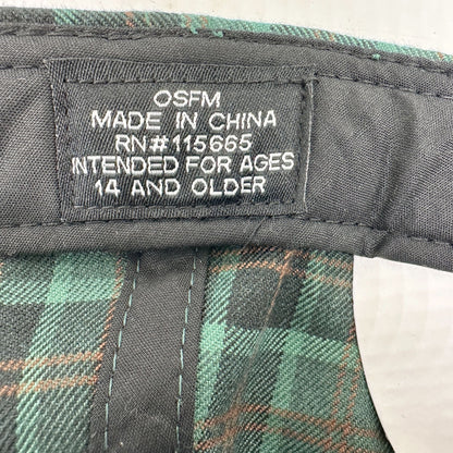 Harry Potter Hogwarts Baseball Hat Cap Green Plaid Adjustable Leather Back OSFM