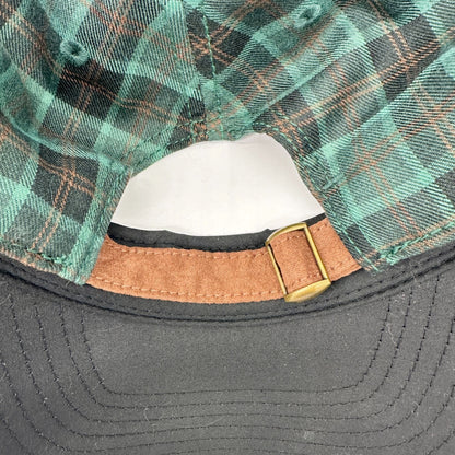 Harry Potter Hogwarts Baseball Hat Cap Green Plaid Adjustable Leather Back OSFM