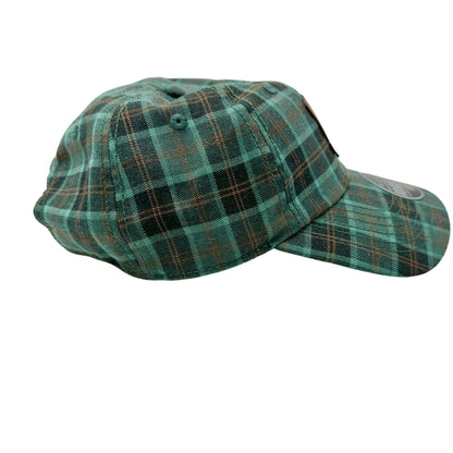 Harry Potter Hogwarts Baseball Hat Cap Green Plaid Adjustable Leather Back OSFM