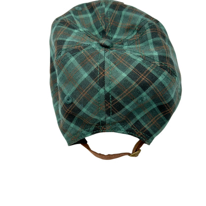 Harry Potter Hogwarts Baseball Hat Cap Green Plaid Adjustable Leather Back OSFM