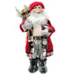 Holiday Time Santa Claus Decor With Red and Gray Outfit And Accessories 19"H NWT
