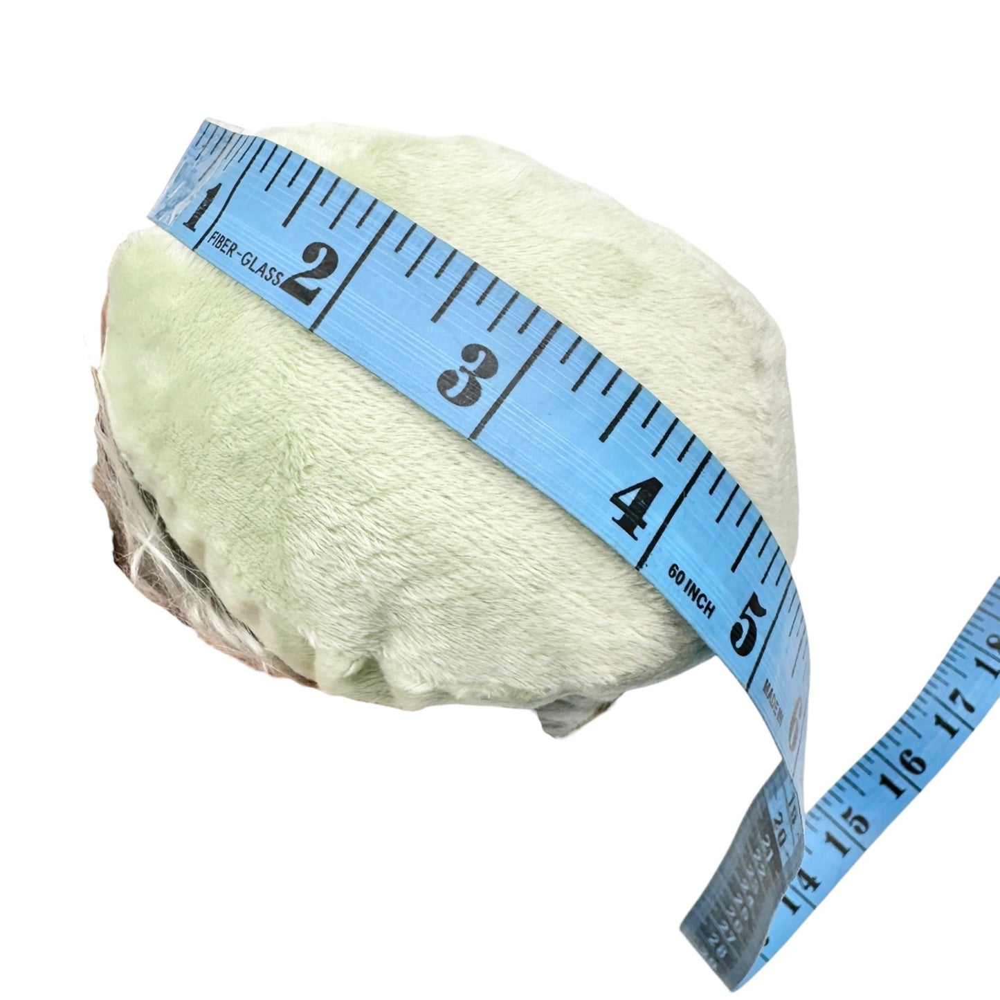 Green Plush Gnome With Faux Fur Beard Knit Hat Nordic Style Decorative 11" Tall