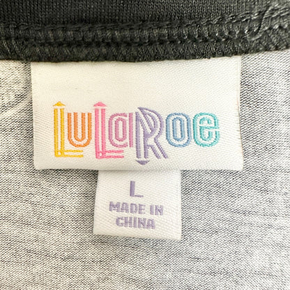 Lularoe Emily Dress Womens L Black White Butterfly Print LS Side Pockets Soft