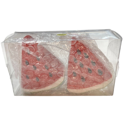Watermelon Slice Ceramic Salt and Pepper Shaker Set Red Green Kitchen Decor 3"H
