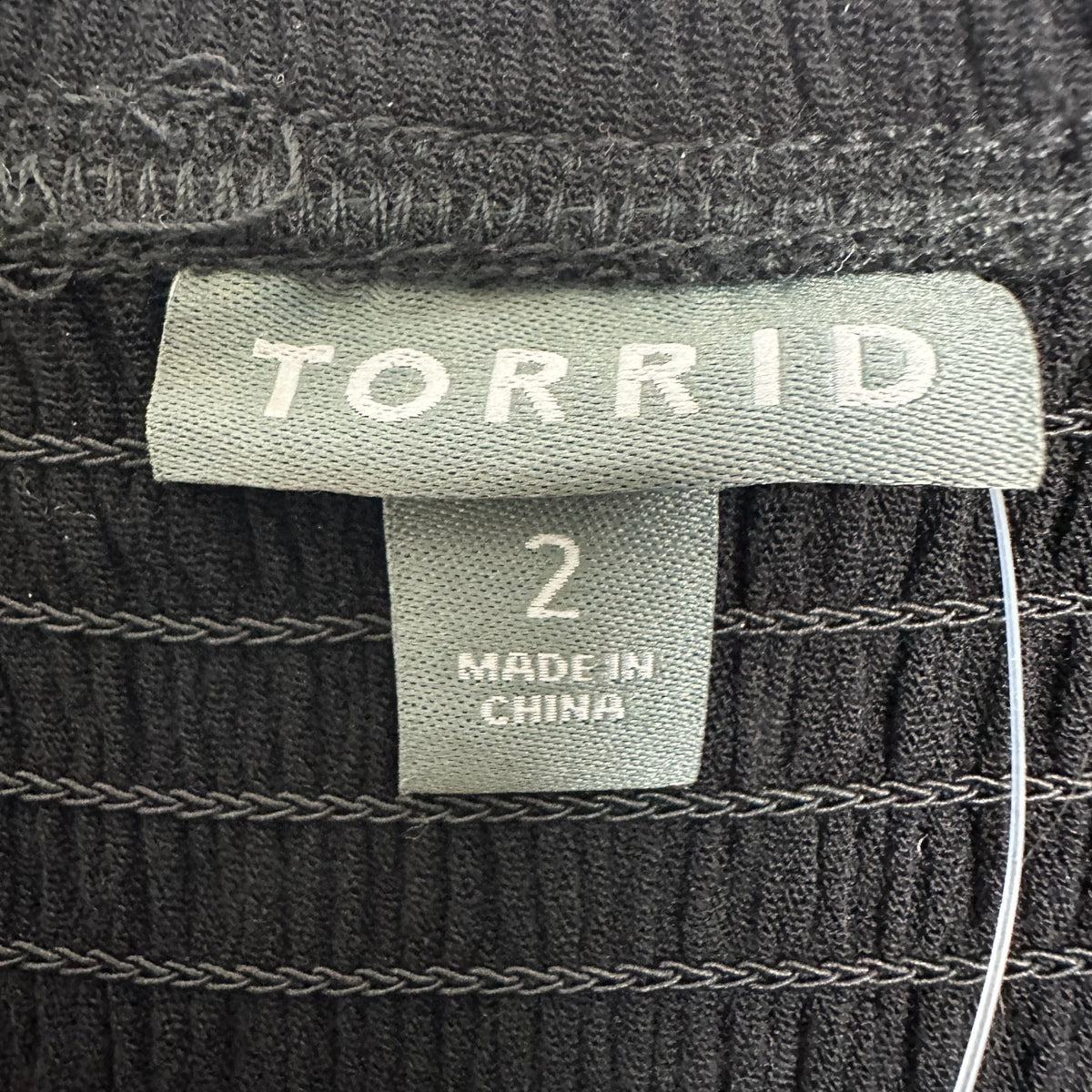 Torrid Jumpsuit Womens 2X 18 20 Smocked Gauze Solid Black Flowy Comfort NWT