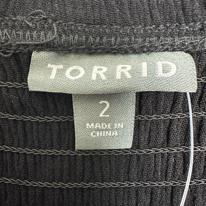 Torrid Jumpsuit Womens 2X 18 20 Smocked Gauze Solid Black Flowy Comfort NWT