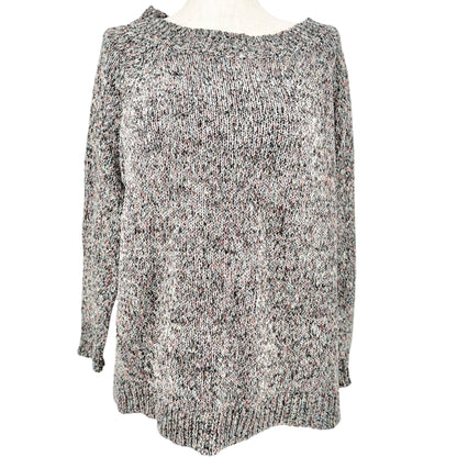 Chaps Sweater Womens 2X Multicolor Knit Cotton Blend LS Boat Neck Relaxed Fit