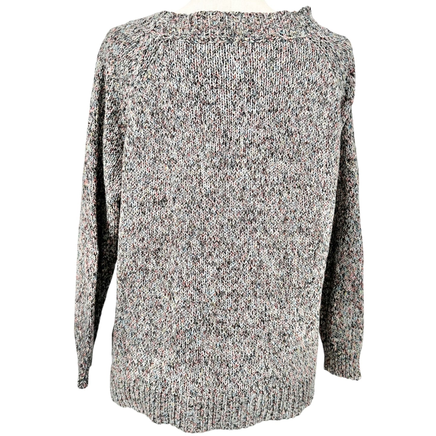 Chaps Sweater Womens 2X Multicolor Knit Cotton Blend LS Boat Neck Relaxed Fit