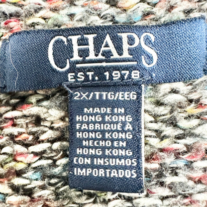 Chaps Sweater Womens 2X Multicolor Knit Cotton Blend LS Boat Neck Relaxed Fit