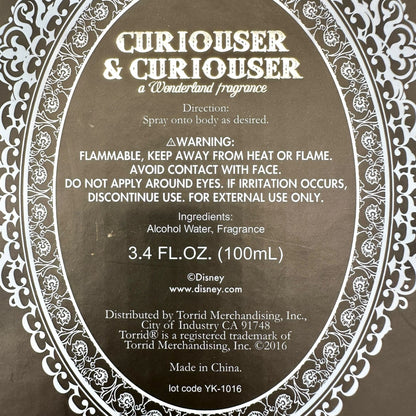 Curiouser and Curiouser A Wonderland Fragrance 3.4 Fl Oz Perfume Disney Gift Box