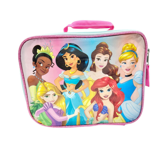 Disney Princesses Insulated Lunch Bag 10x7x3 Pink and White By Bioworld Zipper