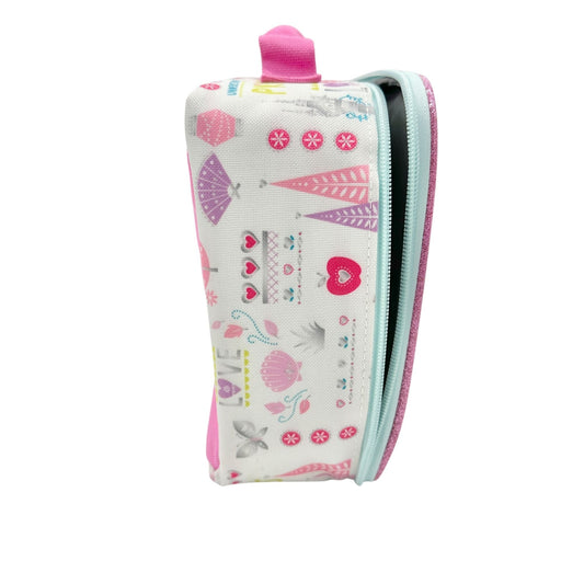 Disney Princesses Insulated Lunch Bag 10x7x3 Pink and White By Bioworld Zipper