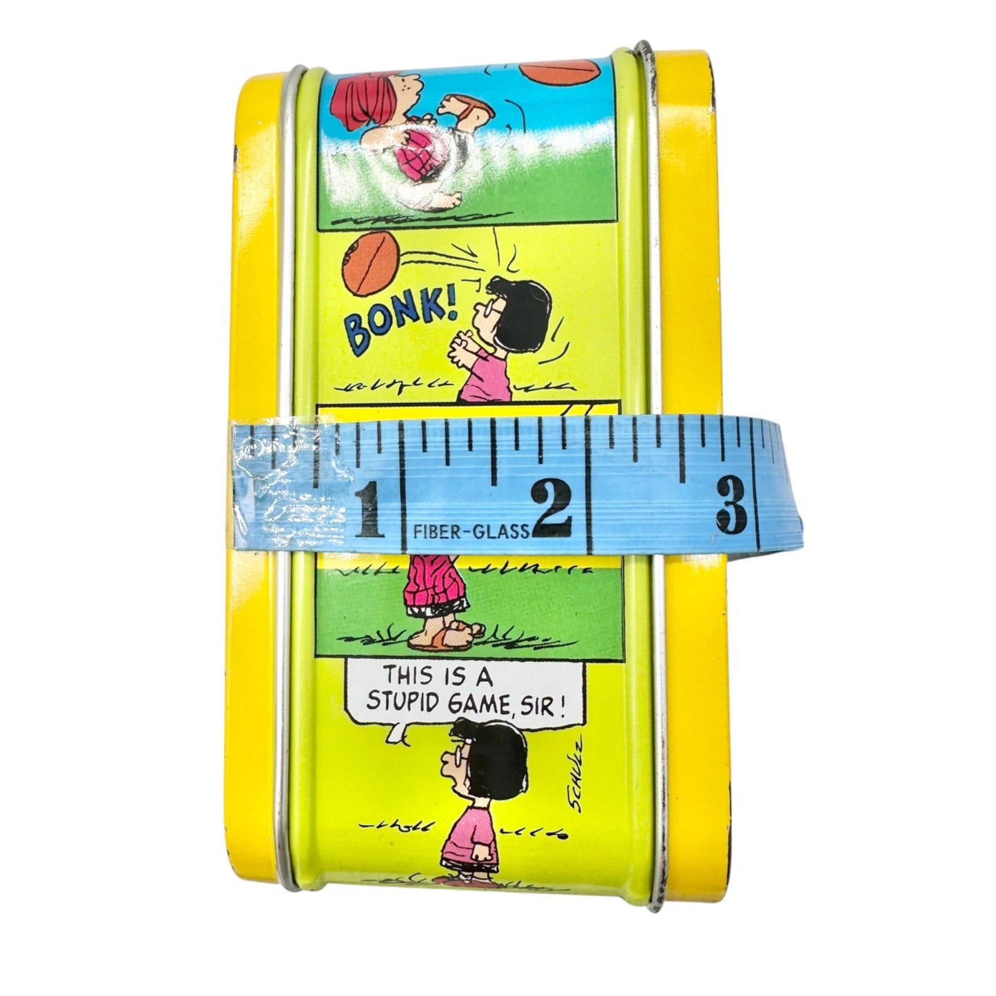 Vintage Hallmark Peanuts Metal Lunch Box Charlie Brown Snoopy Yellow 6"x5"x3"