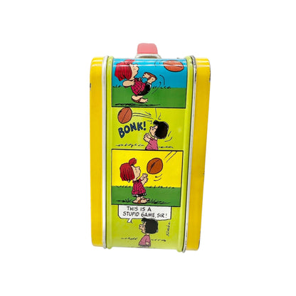 Vintage Hallmark Peanuts Metal Lunch Box Charlie Brown Snoopy Yellow 6"x5"x3"